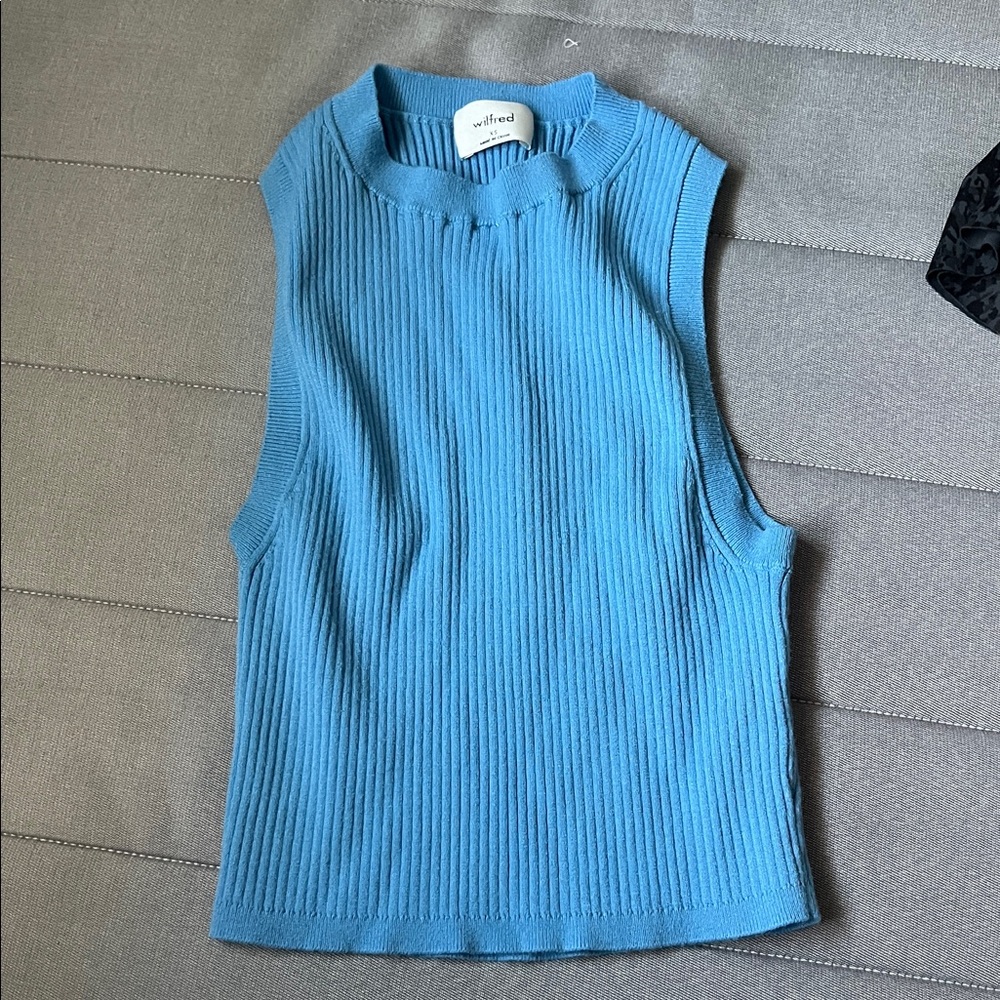 Wilfred Sky Blue Ribbed Tank Top